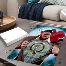 Scottish Watson Ancient Clan Tartan Puzzle - Supper Hero Style Scottish Plaid Tartan Plaid