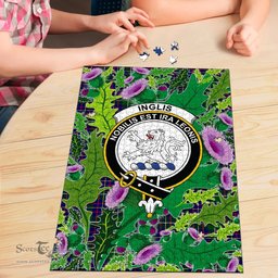 Scottish Inglis Modern Clan Tartan Puzzle - Thistle Pattern Style Scottish Plaid Tartan Plaid
