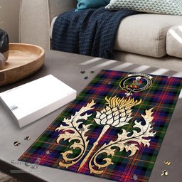Scottish MacLennan Clan Tartan Puzzle - Thistle Gold Style Scottish Plaid Tartan Plaid