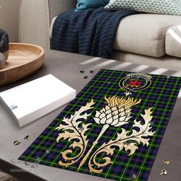 Scottish Farquharson Modern Clan Tartan Puzzle - Thistle Gold Style Scottish Plaid Tartan Plaid