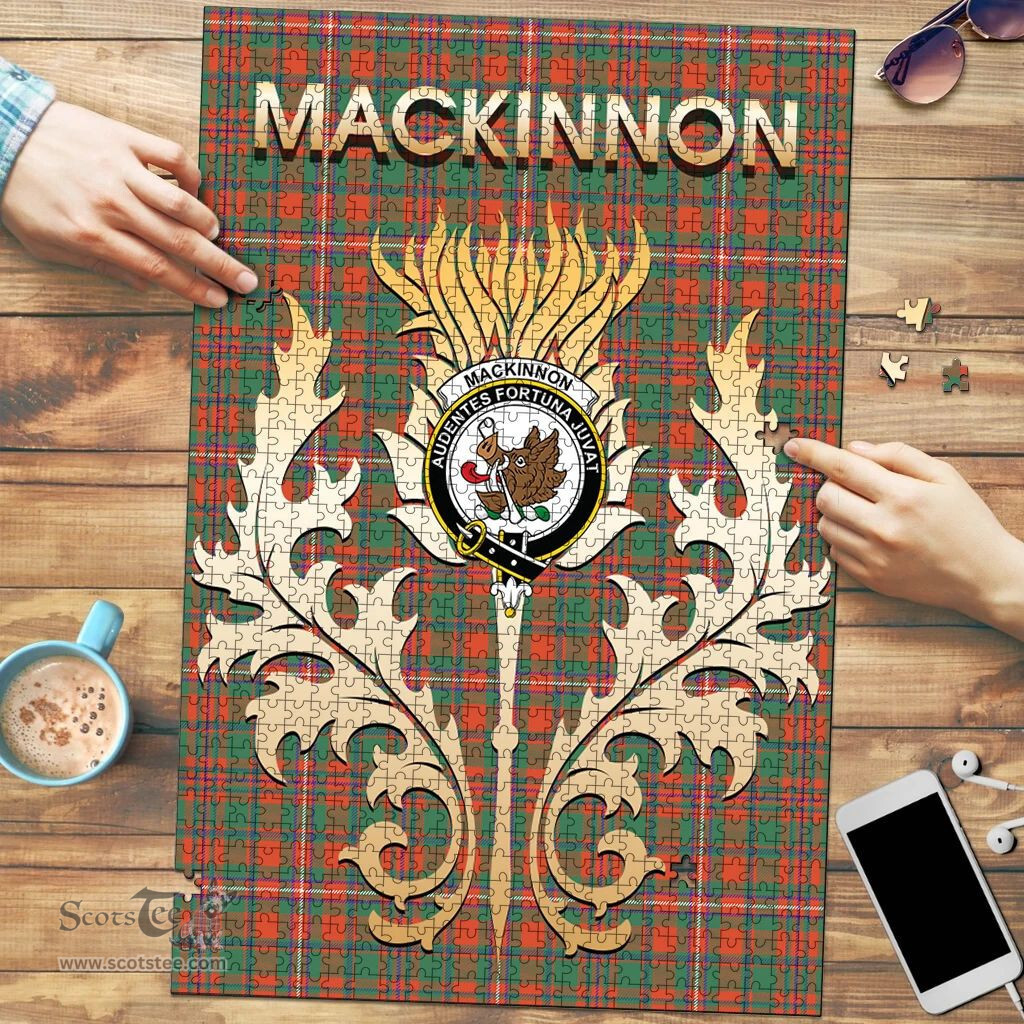 Scottish MacKinnon Ancient Clan Tartan Puzzle - Thistle Scotland Style Scottish Plaid Tartan Plaid
