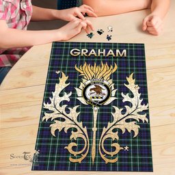 Scottish Graham of Montrose Modern Clan Tartan Puzzle - Thistle Scotland Style Scottish Plaid Tartan Plaid
