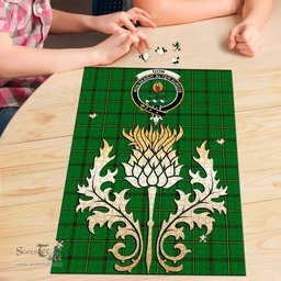 Scottish Don Clan Tartan Puzzle - Thistle Gold Style Scottish Plaid Tartan Plaid