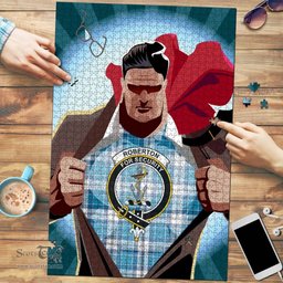Scottish Roberton Clan Tartan Puzzle - Supper Hero Style Scottish Plaid Tartan Plaid