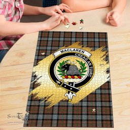 Scottish MacLaren Weathered Clan Tartan Puzzle - Gold Style Scottish Plaid Tartan Plaid