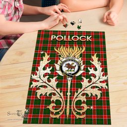 Scottish Pollock Modern Clan Tartan Puzzle - Thistle Scotland Style Scottish Plaid Tartan Plaid
