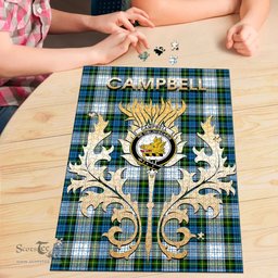 Scottish Campbell Dress Clan Tartan Puzzle - Thistle Scotland Style Scottish Plaid Tartan Plaid