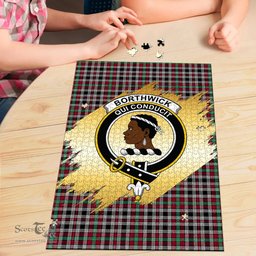 Scottish Borthwick Ancient Clan Tartan Puzzle - Gold Style Scottish Plaid Tartan Plaid