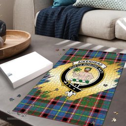 Scottish Aikenhead Clan Tartan Puzzle - Gold Style Scottish Plaid Tartan Plaid