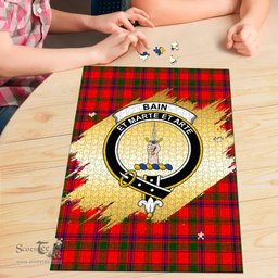 Scottish Bain Clan Tartan Puzzle - Gold Style Scottish Plaid Tartan Plaid