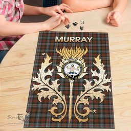 Scottish Murray of Atholl Weathered Clan Tartan Puzzle - Thistle Scotland Style Scottish Plaid Tartan Plaid