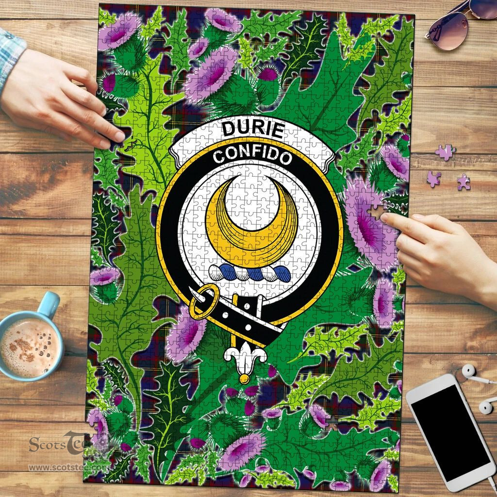 Scottish Durie Clan Tartan Puzzle - Thistle Pattern Style Scottish Plaid Tartan Plaid