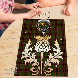 Scottish Buchan Modern Clan Tartan Puzzle - Thistle Gold Style Scottish Plaid Tartan Plaid