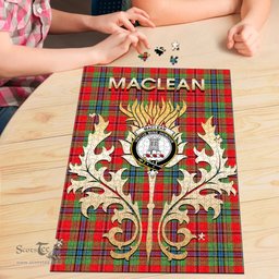 Scottish MacLean of Duart Modern Clan Tartan Puzzle - Thistle Scotland Style Scottish Plaid Tartan Plaid