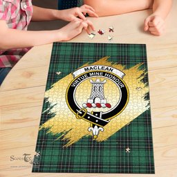 Scottish MacLean Hunting Ancient Clan Tartan Puzzle - Gold Style Scottish Plaid Tartan Plaid