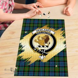 Scottish Newlands of Lauriston Clan Tartan Puzzle - Gold Style Scottish Plaid Tartan Plaid