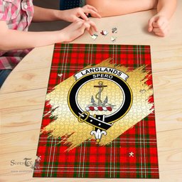 Scottish Langlands Clan Tartan Puzzle - Gold Style Scottish Plaid Tartan Plaid
