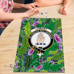 Scottish Lamont Ancient Clan Tartan Puzzle - Thistle Pattern Style Scottish Plaid Tartan Plaid
