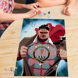 Scottish Auchinleck Clan Tartan Puzzle - Supper Hero Style Scottish Plaid Tartan Plaid