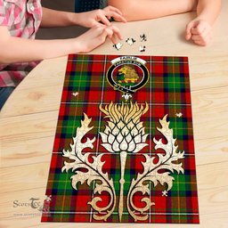Scottish Fairlie Modern Clan Tartan Puzzle - Thistle Gold Style Scottish Plaid Tartan Plaid