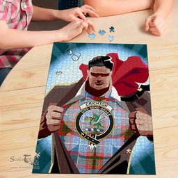 Scottish Crichton Clan Tartan Puzzle - Supper Hero Style Scottish Plaid Tartan Plaid