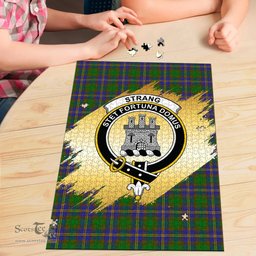 Scottish Strange of Balkaskie Clan Tartan Puzzle - Gold Style Scottish Plaid Tartan Plaid