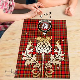 Scottish Hepburn Clan Tartan Puzzle - Thistle Gold Style Scottish Plaid Tartan Plaid