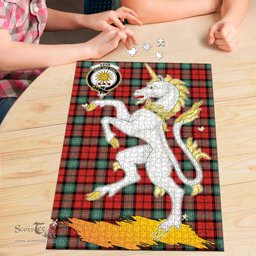 Scottish Kerr Ancient Clan Tartan Puzzle - Unicorn Style Scottish Plaid Tartan Plaid