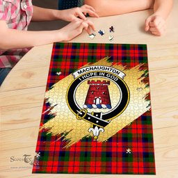 Scottish MacNaughton Modern Clan Tartan Puzzle - Gold Style Scottish Plaid Tartan Plaid