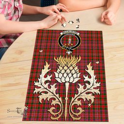 Scottish MacAlister Modern Clan Tartan Puzzle - Thistle Gold Style Scottish Plaid Tartan Plaid