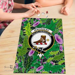 Scottish MacAulay Hunting Ancient Clan Tartan Puzzle - Thistle Pattern Style Scottish Plaid Tartan Plaid