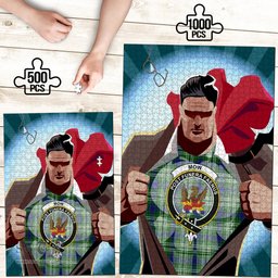 Scottish Mow Clan Tartan Puzzle - Supper Hero Style Scottish Plaid Tartan Plaid