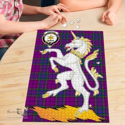 Scottish Wardlaw Modern Clan Tartan Puzzle - Unicorn Style Scottish Plaid Tartan Plaid
