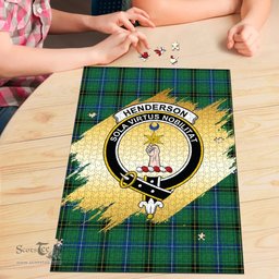 Scottish Henderson Ancient Clan Tartan Puzzle - Gold Style Scottish Plaid Tartan Plaid