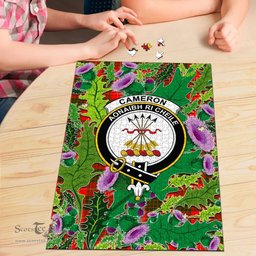 Scottish Cameron Modern Clan Tartan Puzzle - Thistle Pattern Style Scottish Plaid Tartan Plaid