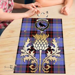 Scottish Rutherford Clan Tartan Puzzle - Thistle Gold Style Scottish Plaid Tartan Plaid