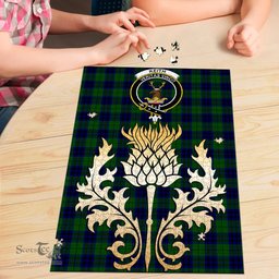 Scottish Keith Modern Clan Tartan Puzzle - Thistle Gold Style Scottish Plaid Tartan Plaid