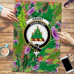 Scottish Grant Ancient Clan Tartan Puzzle - Thistle Pattern Style Scottish Plaid Tartan Plaid