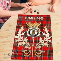 Scottish Binning Clan Tartan Puzzle - Thistle Scotland Style Scottish Plaid Tartan Plaid