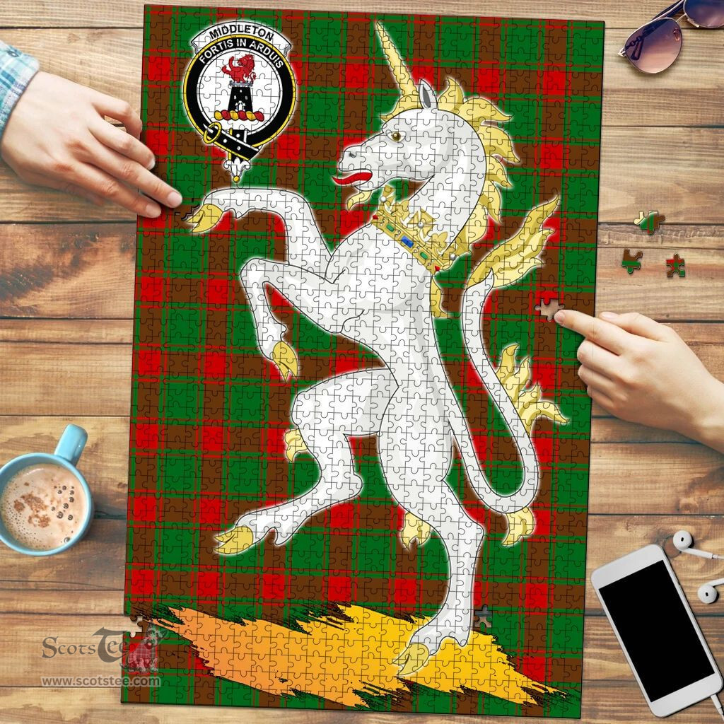 Scottish Middleton Modern Clan Tartan Puzzle - Unicorn Style Scottish Plaid Tartan Plaid
