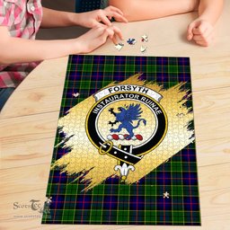 Scottish Forsyth Modern Clan Tartan Puzzle - Gold Style Scottish Plaid Tartan Plaid