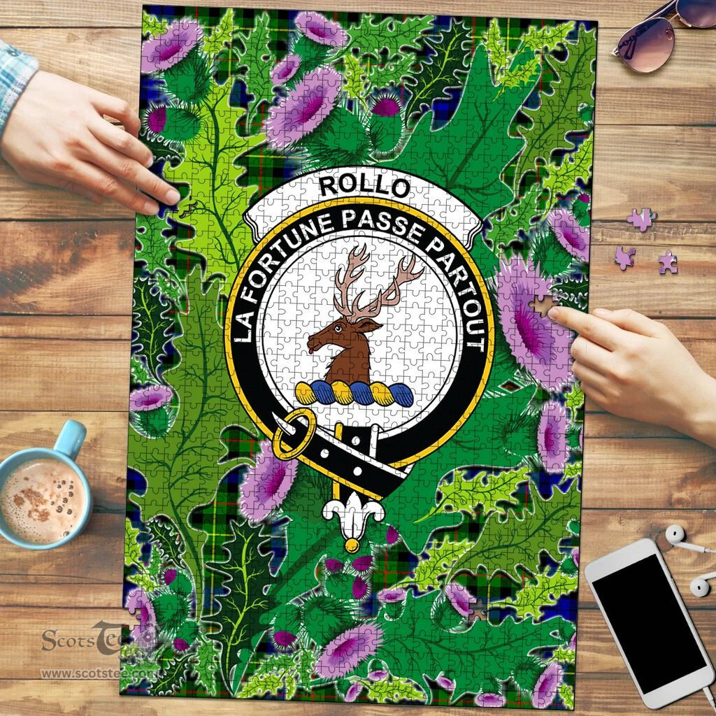 Scottish Rollo Modern Clan Tartan Puzzle - Thistle Pattern Style Scottish Plaid Tartan Plaid
