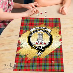 Scottish MacLean of Duart Modern Clan Tartan Puzzle - Gold Style Scottish Plaid Tartan Plaid