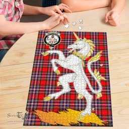 Scottish MacFarlane Modern Clan Tartan Puzzle - Unicorn Style Scottish Plaid Tartan Plaid