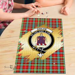 Scottish Ogilvie Clan Tartan Puzzle - Gold Style Scottish Plaid Tartan Plaid