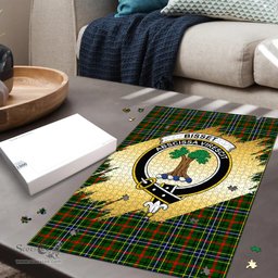 Scottish Bisset Clan Tartan Puzzle - Gold Style Scottish Plaid Tartan Plaid