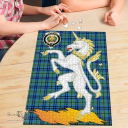 Scottish Falconer Clan Tartan Puzzle - Unicorn Style Scottish Plaid Tartan Plaid