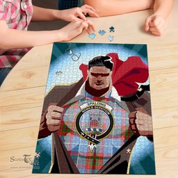 Scottish Spalding Clan Tartan Puzzle - Supper Hero Style Scottish Plaid Tartan Plaid