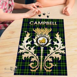 Scottish Campbell of Breadalbane Modern Clan Tartan Puzzle - Thistle Scotland Style Scottish Plaid Tartan Plaid