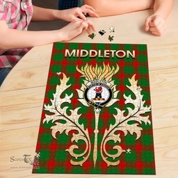 Scottish Middleton Modern Clan Tartan Puzzle - Thistle Scotland Style Scottish Plaid Tartan Plaid